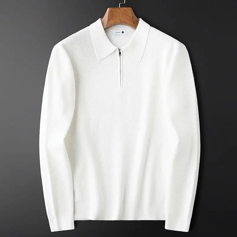 Hampton - Waffle Half-Zip Polo
