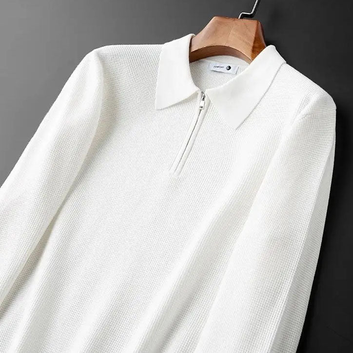 Hampton - Waffle Half-Zip Polo