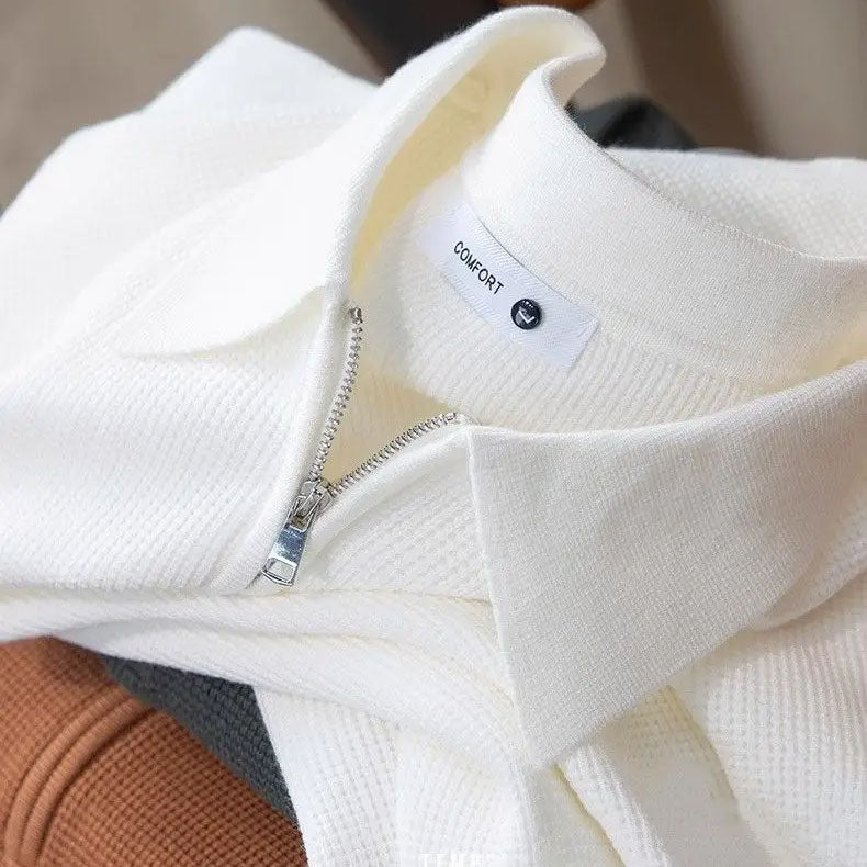 Hampton - Waffle Half-Zip Polo