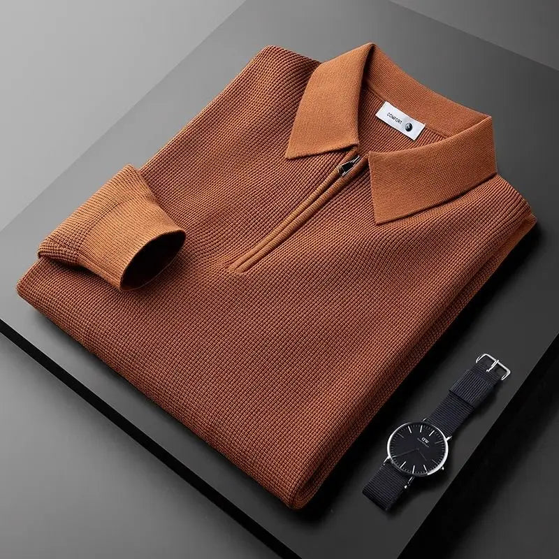 Hampton - Waffle Half-Zip Polo