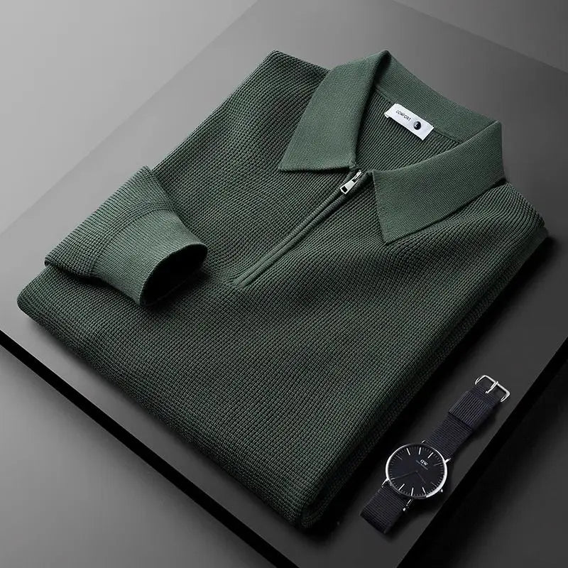 Hampton - Waffle Half-Zip Polo