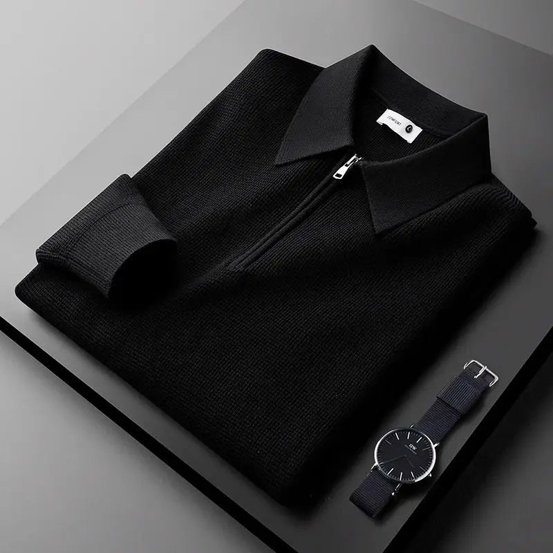 Hampton - Waffle Half-Zip Polo
