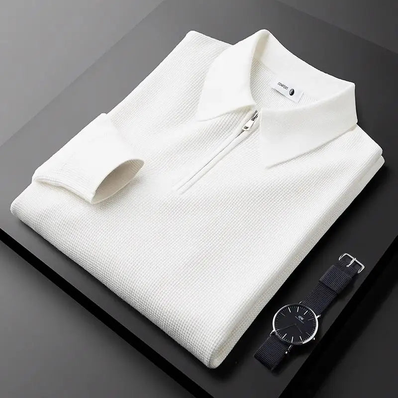 Hampton - Waffle Half-Zip Polo