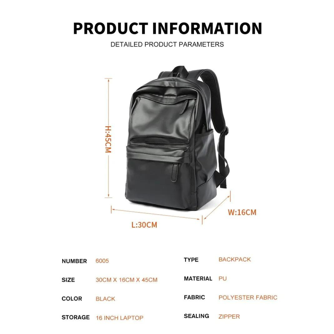 Wasserdichter Lederrucksack für Herren 