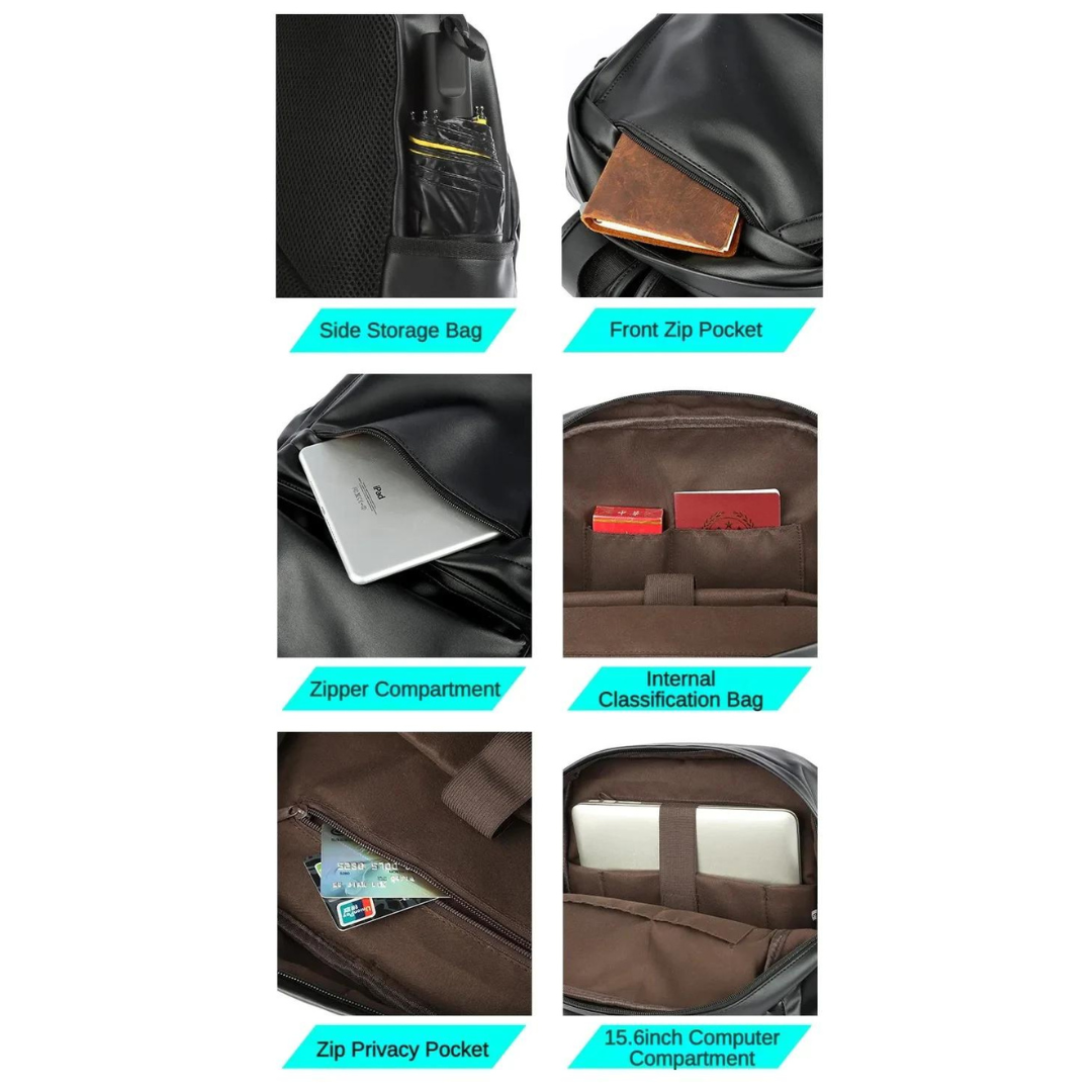Wasserdichter Lederrucksack für Herren 