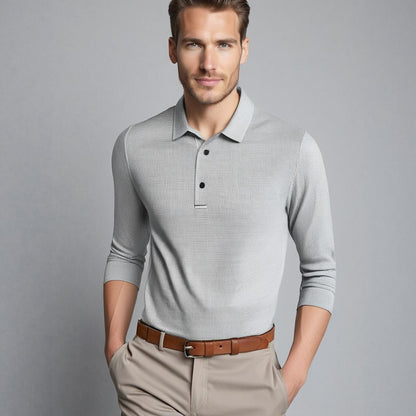 Camden – Langärmliges Poloshirt mit Knöpfen