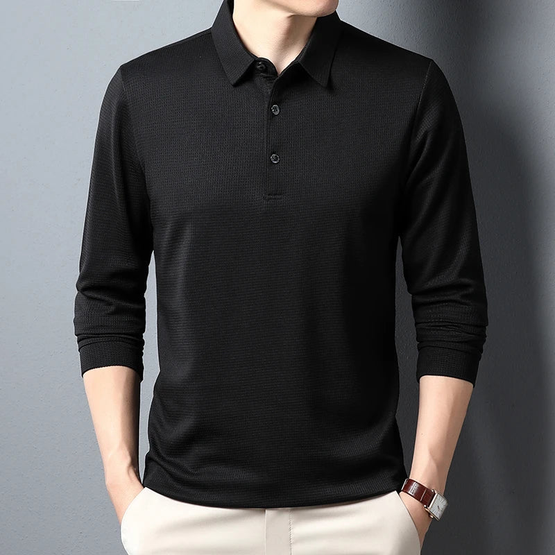 Camden – Langärmliges Poloshirt mit Knöpfen