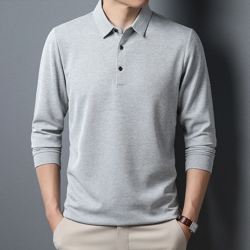 Camden – Langärmliges Poloshirt mit Knöpfen
